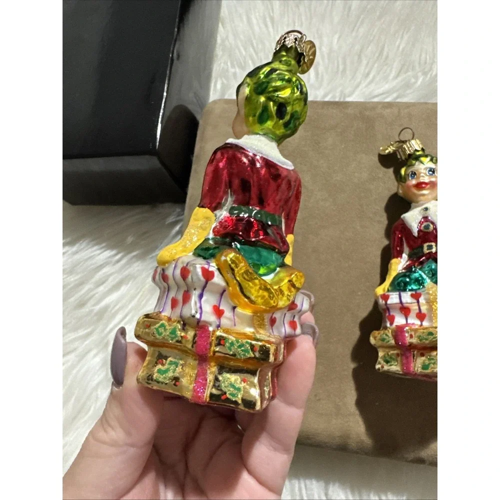 christopher radko lot of 2 Mary Mischief elf christmas ornaments VNTG 2000 w box
